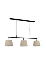 Lustre Pendente Tocheiro Trio Retangular 3 Cúpulas Preto 1,30m 747 Lustre Pendente Tocheiro Trio Retangular 3 Cúpulas Preto 1,30m 747