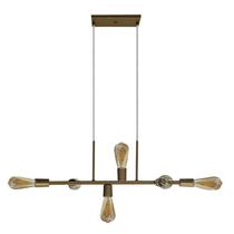 Lustre Pendente Trilho Moderno 6 Soquete Dourado Sala Quarto