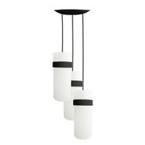 Lustre Pendente Triplo Luminária Cozinha Quarto Sala Preto