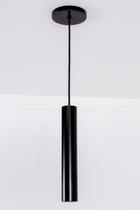 Lustre Pendente Tubo Industrial Preto 30cm 202/1