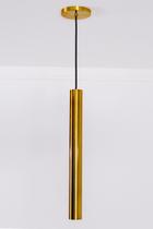 Lustre Pendente Tubo Industrial Vintage Dourado 50cm 204/1 Lustre Pendente Tubo Industrial Vintage Dourado 50cm 204/1