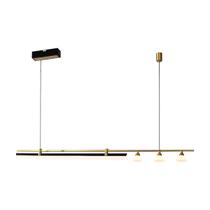 Lustre Pendente Tutti Led 3000K 33W Preto Com Dourado Moderno 1,2m