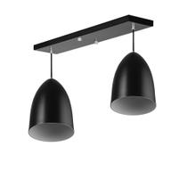 Lustre Pendente Vegas Duplo Base Retangular Preto