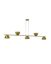 Lustre Pendente Versa Retangular Industrial 5 Cúpulas 1,50cm Dourado Escovado 641