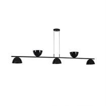 Lustre Pendente Versa Retangular Industrial 5 Cúpulas 1,50m Preto 641