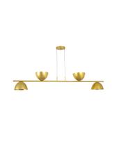 Lustre Pendente Versa Retangular Industrial Dourado 1,30m 489