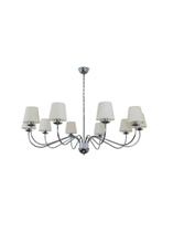 Lustre Pendente Versalhes Redondo Tocheiro Clássico Cúpula 10 Braços 1,20 Metro Cromado 767