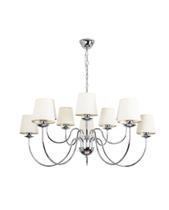 Lustre Pendente Versalhes Redondo Tocheiro Clássico Cúpula 10 Braços Cromado 372/10