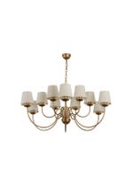 Lustre Pendente Versalhes Redondo Tocheiro Clássico Cúpula 12 Braços 1,10 Metro Dourado 37212