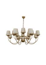 Lustre Pendente Versalhes Redondo Tocheiro Clássico Cúpula 16 Braços Dourado 372 16