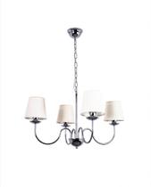 Lustre Pendente Versalhes Redondo Tocheiro Clássico Cúpula 4 Braços Cromado 372/4 Lustre Pendente Versalhes Redondo Tocheiro Clássico Cúpula 4 Braços Cromado 372/4