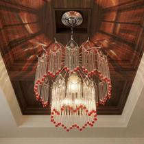 Lustre Pendente Vidro Cromado 2 Andares Sala Quarto Bivolt Lustre Pendente Vidro Cromado 2 Andares Sala Quarto Bivolt