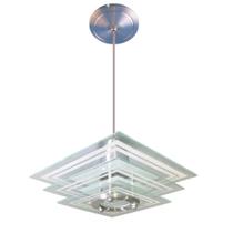 Lustre Pendente Vidro Quadrado Branco Teto Vidros Camadas Sala Quarto Cozinha P LED