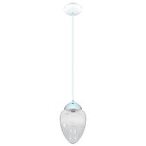 Lustre Pendente Vintage Branco Globo Pêra Incolor Brilho