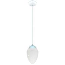 Lustre Pendente Vintage Branco Globo Pêra Incolor Fosca