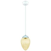 Lustre Pendente Vintage Fashion Branco Globo Pêra Âmbar