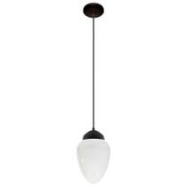 Lustre Pendente Vintage Preto Globo Pêra Branco Brilho