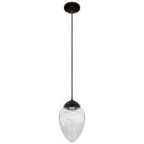 Lustre Pendente Vintage Preto Globo Pêra Incolor Brilho