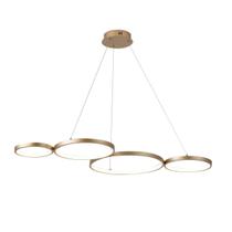 Lustre PendenteLed 38w Moderno 85cm Dourado 3000k