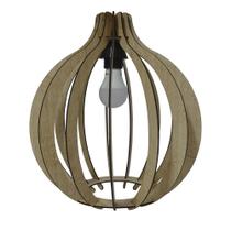 Lustre Pêndulo de Teto Luminária Pendente Madeira Clara C03 - D'Rossi