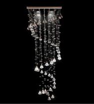 Lustre Plafon 30x30 Cm Cristal Verdadeiro Espiral quadrado