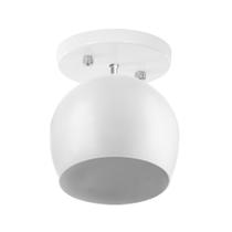 Lustre Plafon Bola 15 cm Redonda Branco com Branco