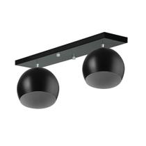 Lustre Plafon Bola 15 cm Retangular Duplo Preto