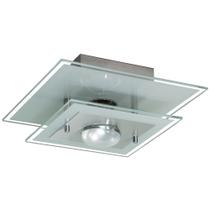 Lustre Plafon com 02 Vidros Quadrado de 25cm para 01 Lâmpada - Cor Branco Lustre Plafon com 02 Vidros Quadrado de 25cm para 01 Lâmpada - Cor Branco