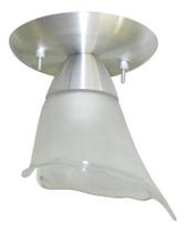 Lustre Plafon Com Vidro Tulipa Para 01 Lâmpada Ideal para Sala, Lavabo
