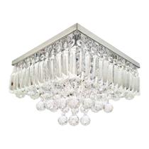 Lustre Plafon Cristais Retangular Legitimos 30x30 Led Inclusa lâmpada