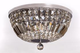 Lustre Plafon Cristal 40cm Redondo Ambar Champanhe 612/40