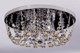 Lustre Plafon Cristal 45cm Redondo Ambar Champanhe 613/45 Lustre Plafon Cristal 45cm Redondo Ambar Champanhe 613/45