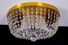 Lustre Plafon Cristal Egípcio 45cm Redondo Dourado 503/45