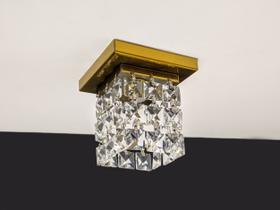 Lustre Plafon Cristal Egípcio Dourado Quadrado 472 Lustre Plafon Cristal Egípcio Dourado Quadrado 472
