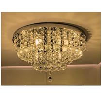 Lustre Plafon Cristal K9 40cm Base Dourada ou Inox Cristal Honey ou Translúcido Vai Montado Bivolt Lustre Plafon Cristal K9 40cm Base Dourada ou Inox Cristal Honey ou Translúcido Vai Montado Bivolt