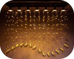 Lustre Plafon Cristal K9 Com Base Retangular 70x18cm Lustre Plafon Cristal K9 Com Base Retangular 70x18cm