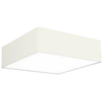 Lustre Plafon Cupula Dome Quadrado 50x15cm Bege