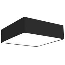 Lustre Plafon Cupula Dome Quadrado 50x15cm Preto