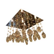 Lustre plafon de cristal victoria quadrado cromado