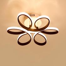 Lustre Plafon De Led 3 Em 1 Com Design Em Flor Abstrata