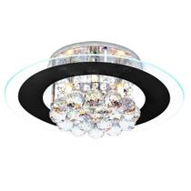 Lustre Plafon de Sobrepor Cristal Legítimo Roma Redondo 40cm E27 Bivolt