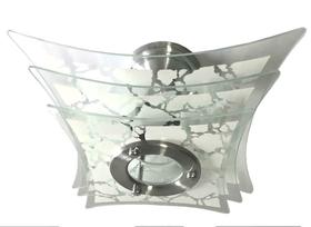 Lustre Plafon de Sobrepor de Teto - Estrelado Branco - 3 Vidros - Sala Quarto Cozinha