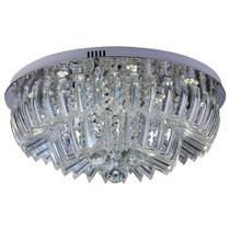 Lustre Plafon de Sobrepor Quarto Sala Led Cristal Ingrid 36W 60cm Bivolt