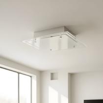 Lustre Plafon de vidro Sobrepor Para 02 Lâmpadas quadrado 30cm X 30cm Pode ser instalado em Gesso, Laje, PVC Bivolt 110v220v