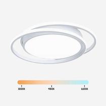 Lustre Plafon Duplo Neon LED 100W Branco Controle Remoto Bivolt Lustre Plafon Duplo Neon LED 100W Branco Controle Remoto Bivolt