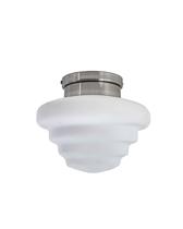 Lustre Plafon Escada Colmeia Retro Vidro Aço Escovado 152