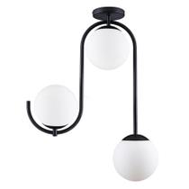 Lustre Plafon Flórida 03 Lâmpadas E27 Alumínio E Vidro