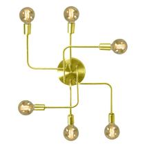 Lustre Plafon Hashtag Dourado De 6 Braços Lustre Plafon Hashtag Dourado De 6 Braços