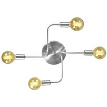 Lustre Plafon Hashtag Escovado De 4 Braços Lustre Plafon Hashtag Escovado De 4 Braços