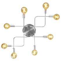Lustre Plafon Hashtag Escovado De 8 Braços Lustre Plafon Hashtag Escovado De 8 Braços